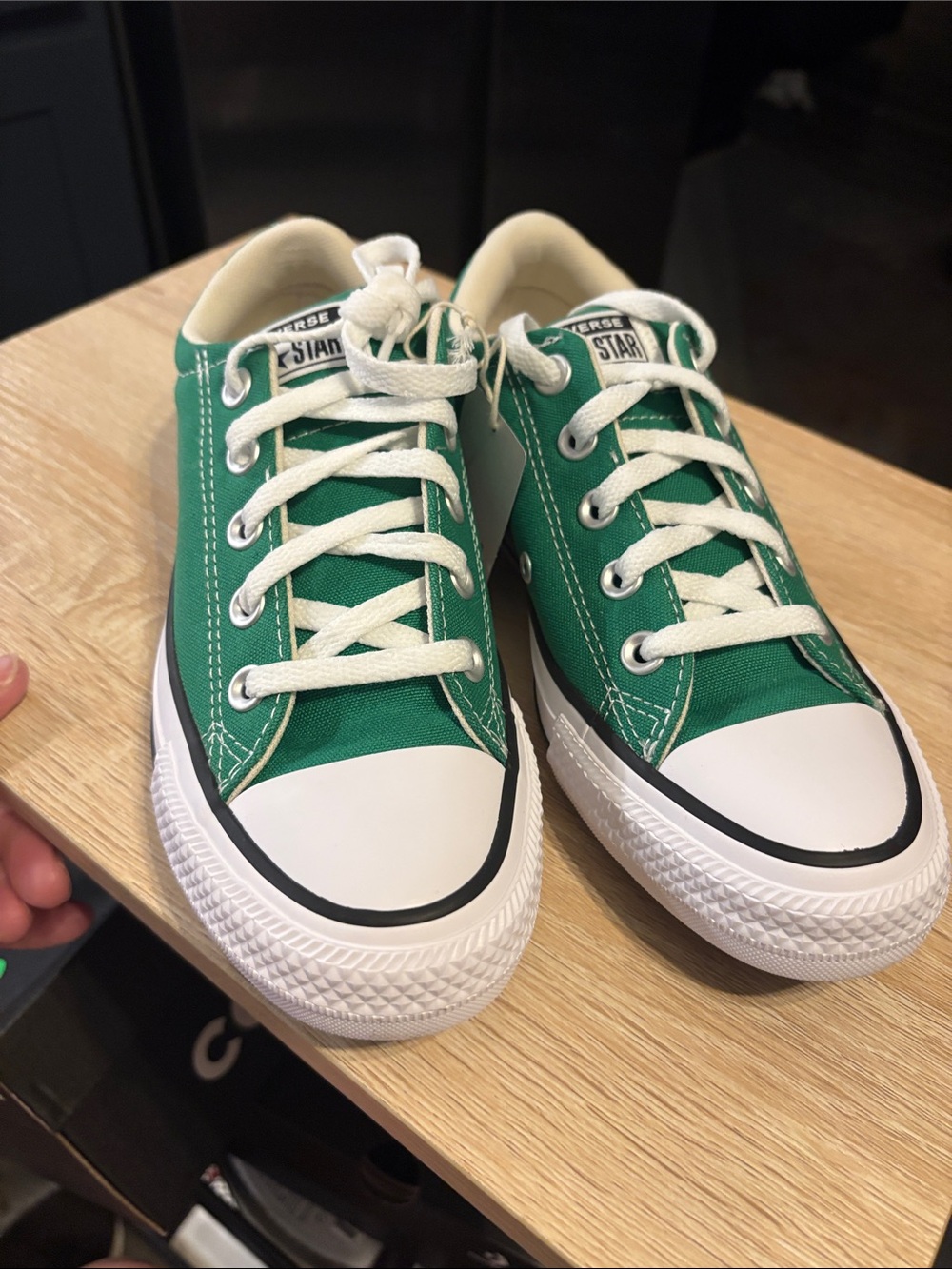 Converse Green Low-Top Canvas Sneakers with White Accents